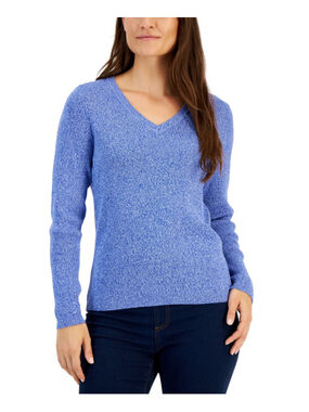 Karen Scott Size Extra Extra Large Blue Ribbed Heavy Pull-Over Sweater NWT